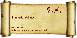 Imrek Alex névjegykártya